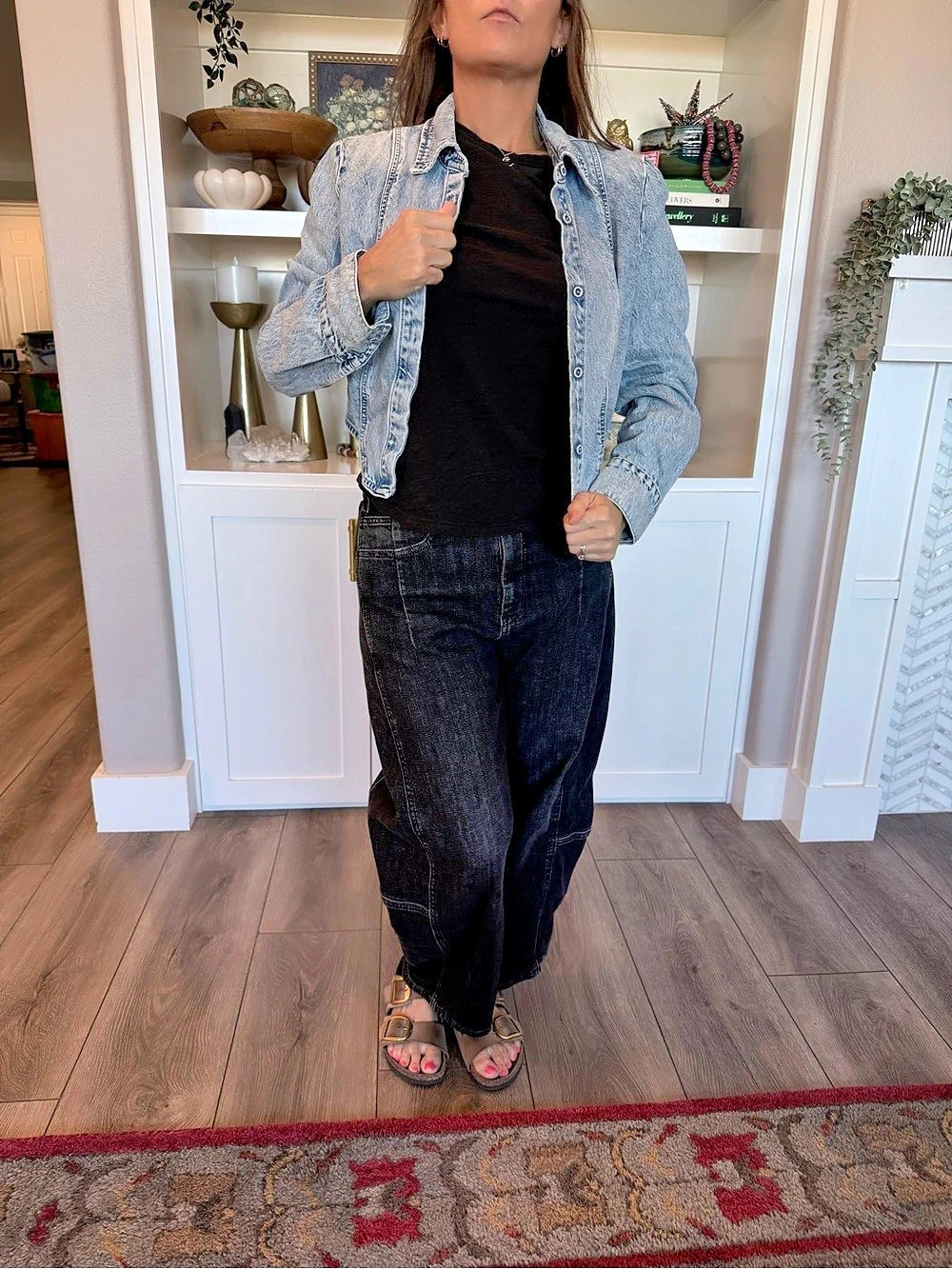 Avec Les Filles Denim Jacket in Blue Size Large Like New